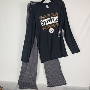 NEW NFL Pittsburgh Steelers Men's 2 Piece SOFT Pajama Set Sz L NWT